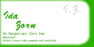 ida zorn business card